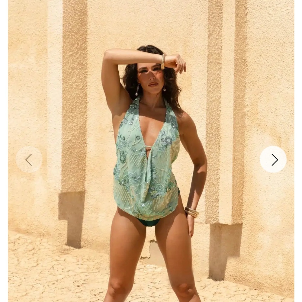 Elegant Green Halter Top